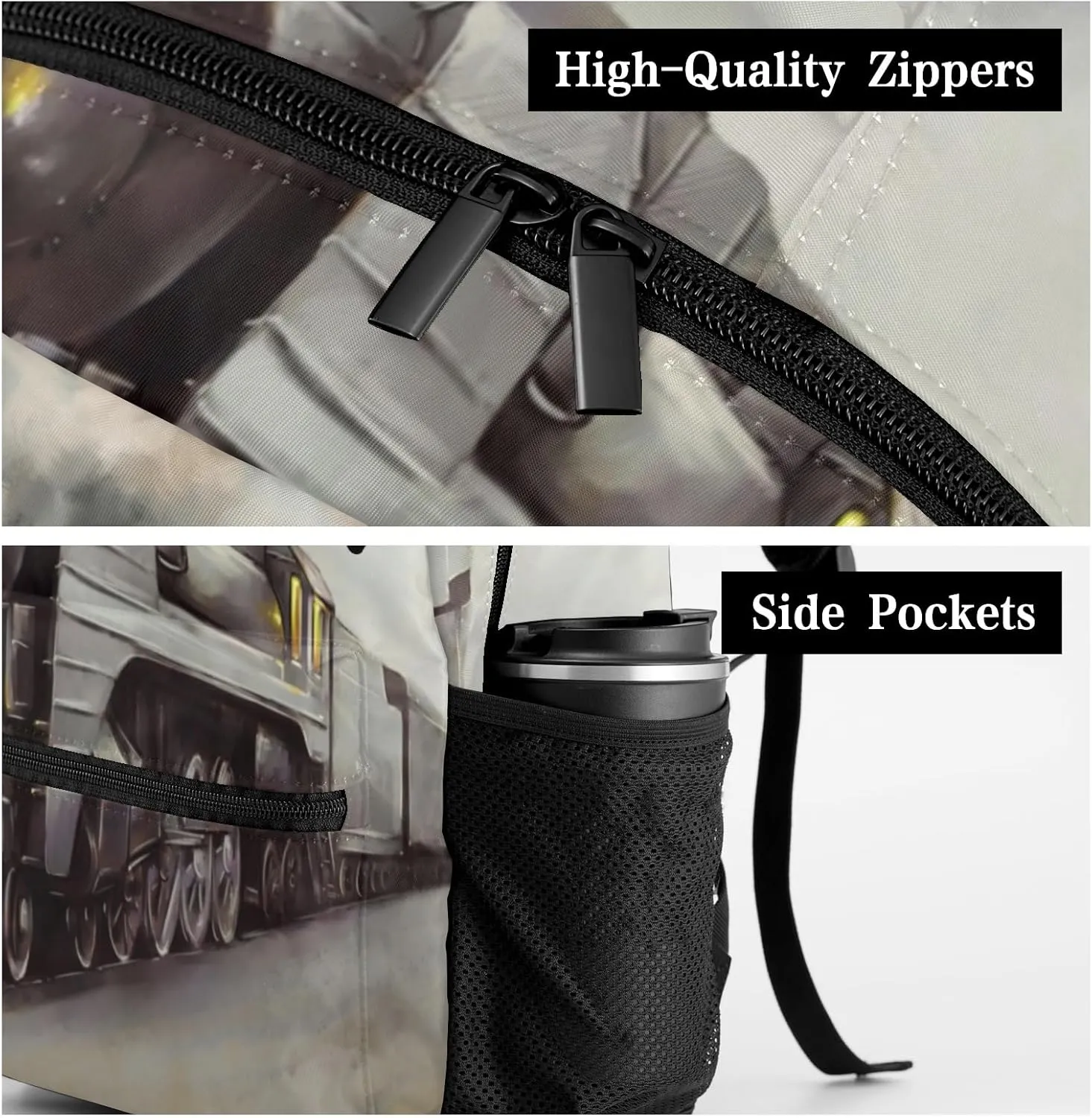 Old Steam Train Personalized Kids School Backpack for Boys Girls Custom Primary Daypack Bags Travel Bookbag
