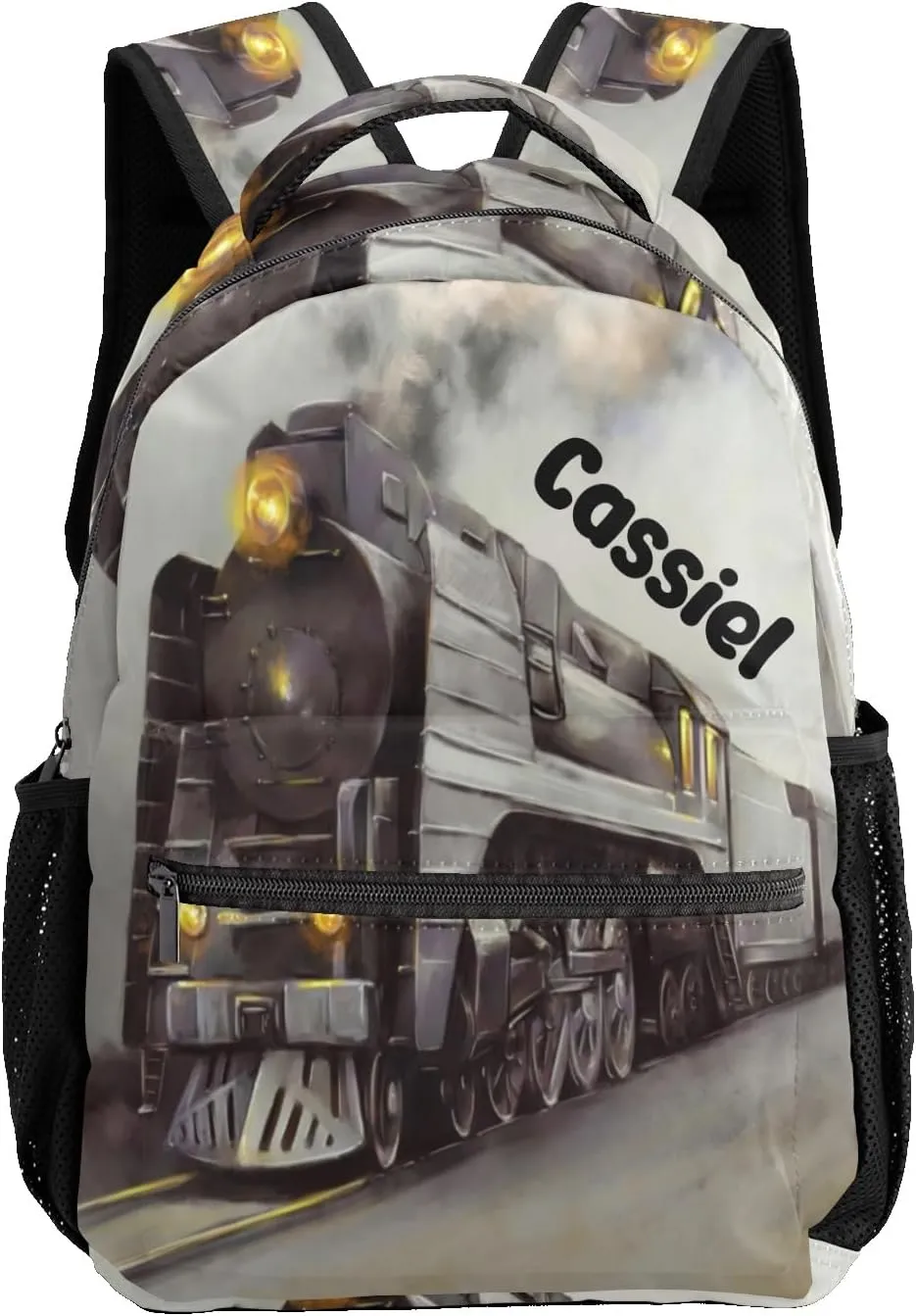 Old Steam Train Personalized Kids School Backpack for Boys Girls Custom Primary Daypack Bags Travel Bookbag