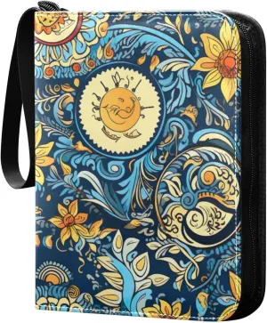 Oriental Painting Card Binder, 400 Pockets Card Holder with 50 Sleeves, Sturdy Card Holder Folders for Game Cards & Sports Cards