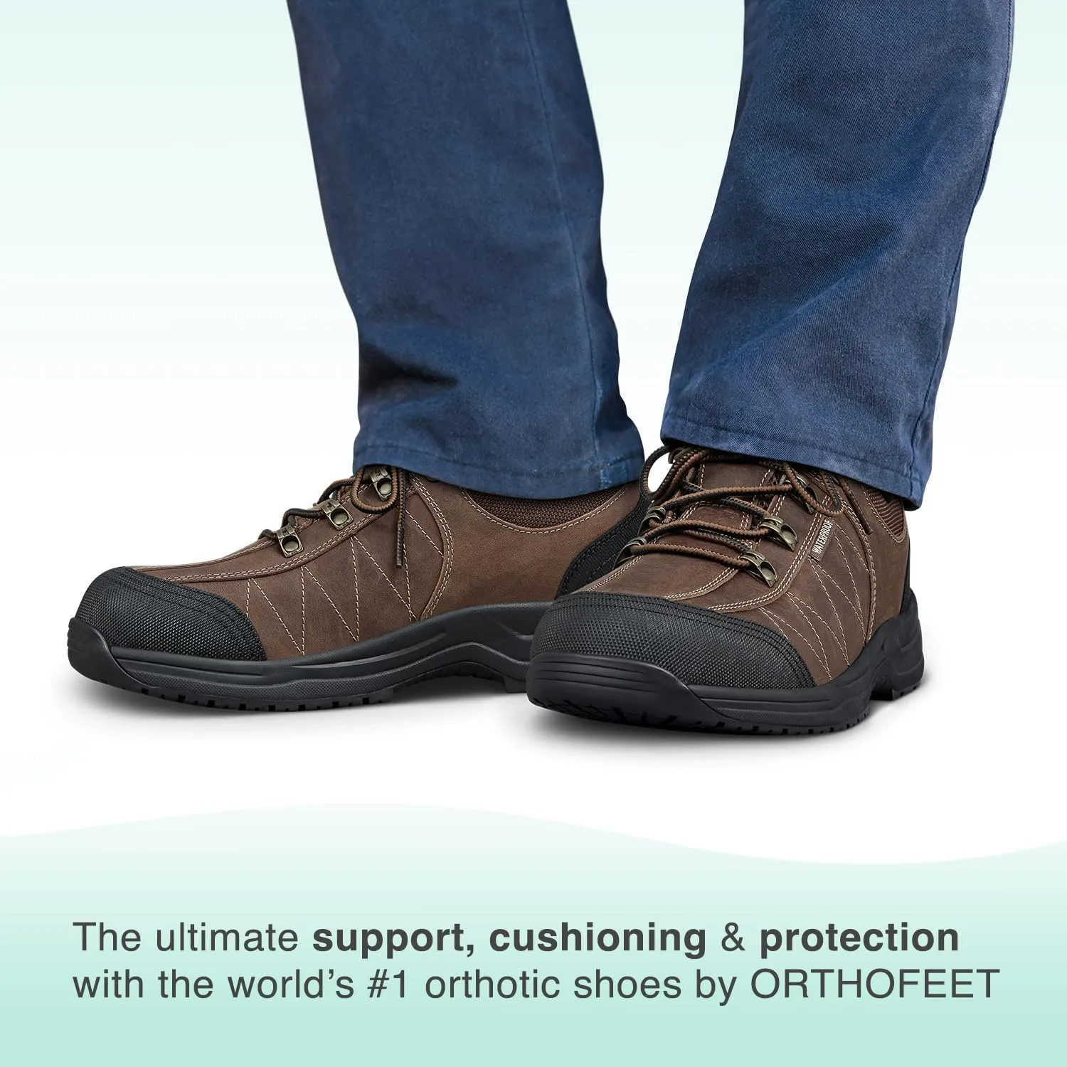 Orthofeet Men's Orthopedic Leather Dolomite Work Shoes
