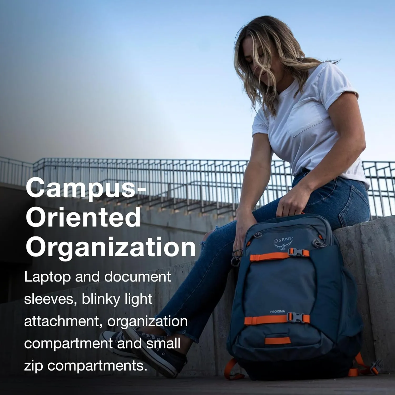 Osprey Proxima 30L Campus Laptop Backpack, Black/Coal Grey