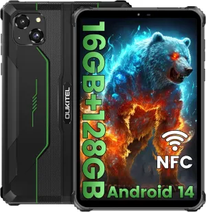 OUKITEL RT3 Pro Rugged Tablet- 8 Inch Tablets, 16GB 128GB/TF 1TB, 5150mAh Battery Android 14 Tablet, 16MP Camera, IP68/IP69K Waterproof, Octa-Core 4G Dual SIM/5G WiFi/Face ID/GPS/NFC, T-Mobile