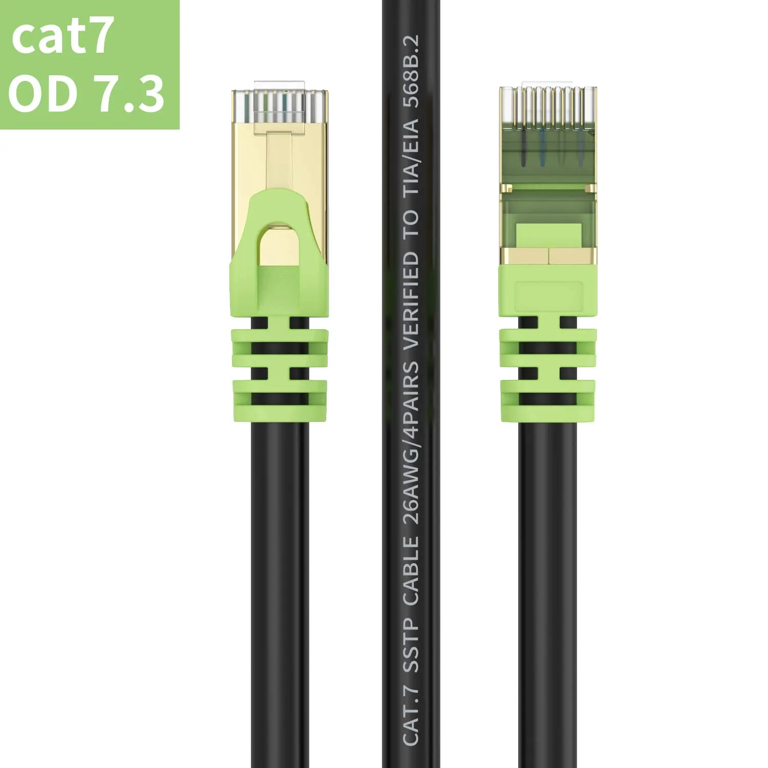 Outdoor Cat 7 Ethernet Cable 130ft, 26AWG Heavy-Duty Cat7 Networking Cord Patch Cable RJ45 Transmission Speed 10GbpsTransmission Bandwidth 600Mhz LAN Wire Cable SFTP Waterproof Direct Burial (130FT)