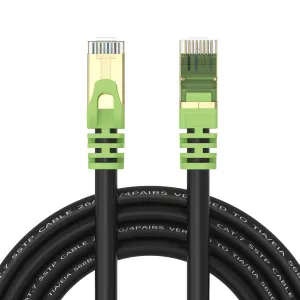 Outdoor Cat 7 Ethernet Cable 130ft, 26AWG Heavy-Duty Cat7 Networking Cord Patch Cable RJ45 Transmission Speed 10GbpsTransmission Bandwidth 600Mhz LAN Wire Cable SFTP Waterproof Direct Burial (130FT)