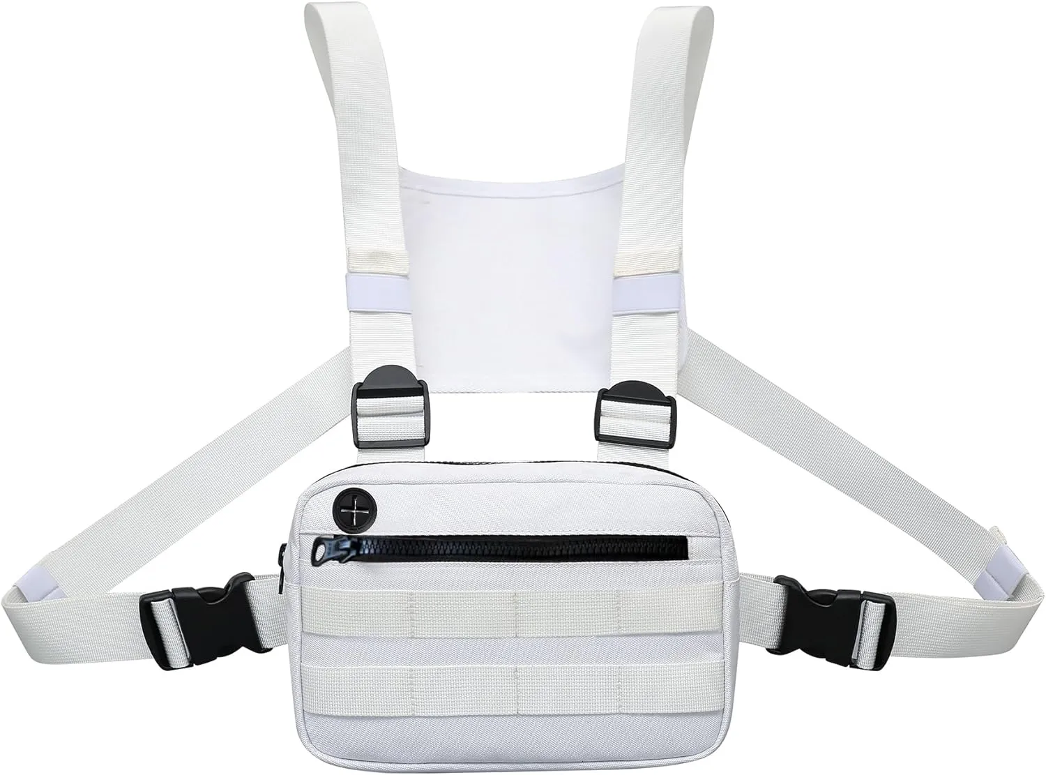 Outdoor Chest Bag For Men, EDC Chest Pack With Built-In Phone Holder, Lightweight Chest Rig Pouch