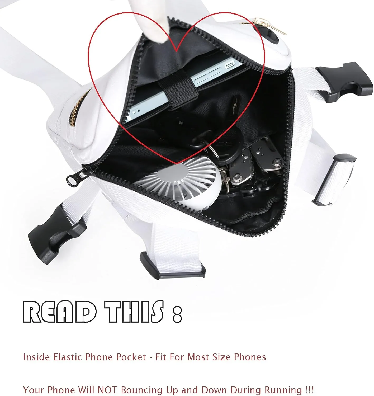 Outdoor Chest Bag For Men, EDC Chest Pack With Built-In Phone Holder, Lightweight Chest Rig Pouch