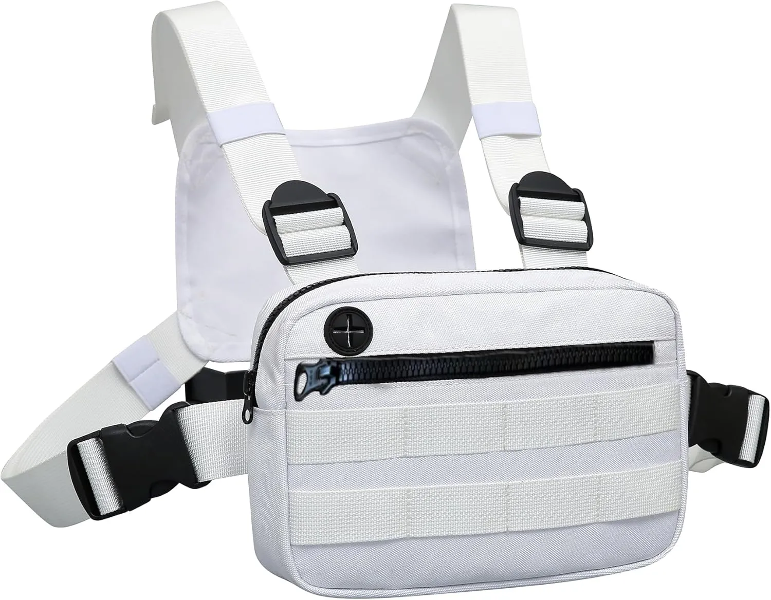 Outdoor Chest Bag For Men, EDC Chest Pack With Built-In Phone Holder, Lightweight Chest Rig Pouch
