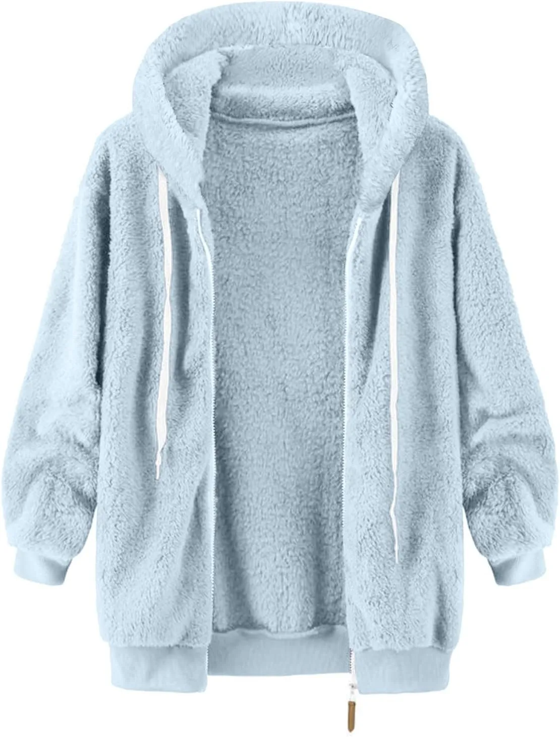 Oversized Fuzzy Fleece Jackets For Women Fashion 2024 Soft Faux Fur Cardigan Coat Shaggy Warm W