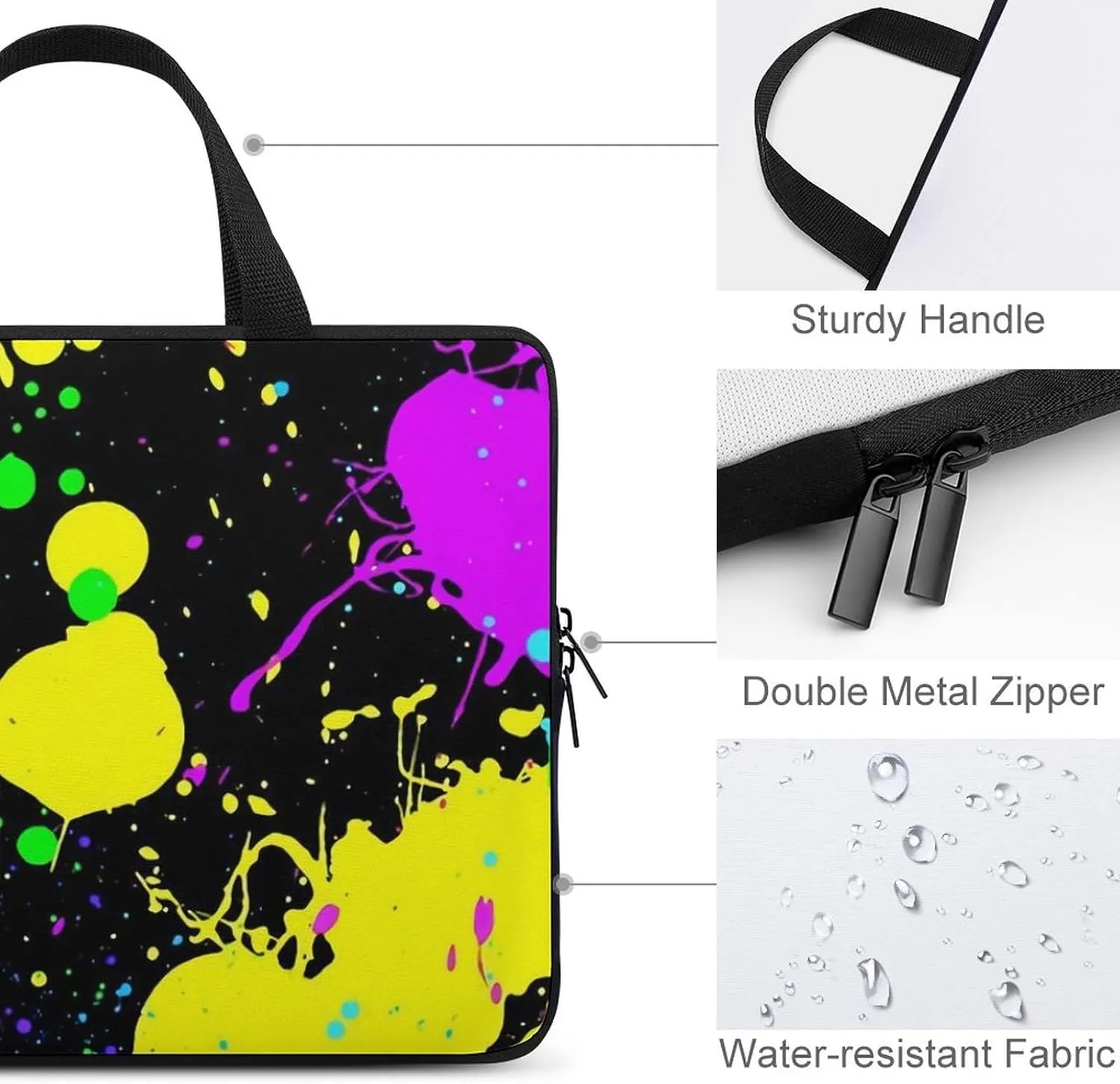 Painted American Flag Laptop Bag Waterproof Dustproof Crack Proof Large Capacity