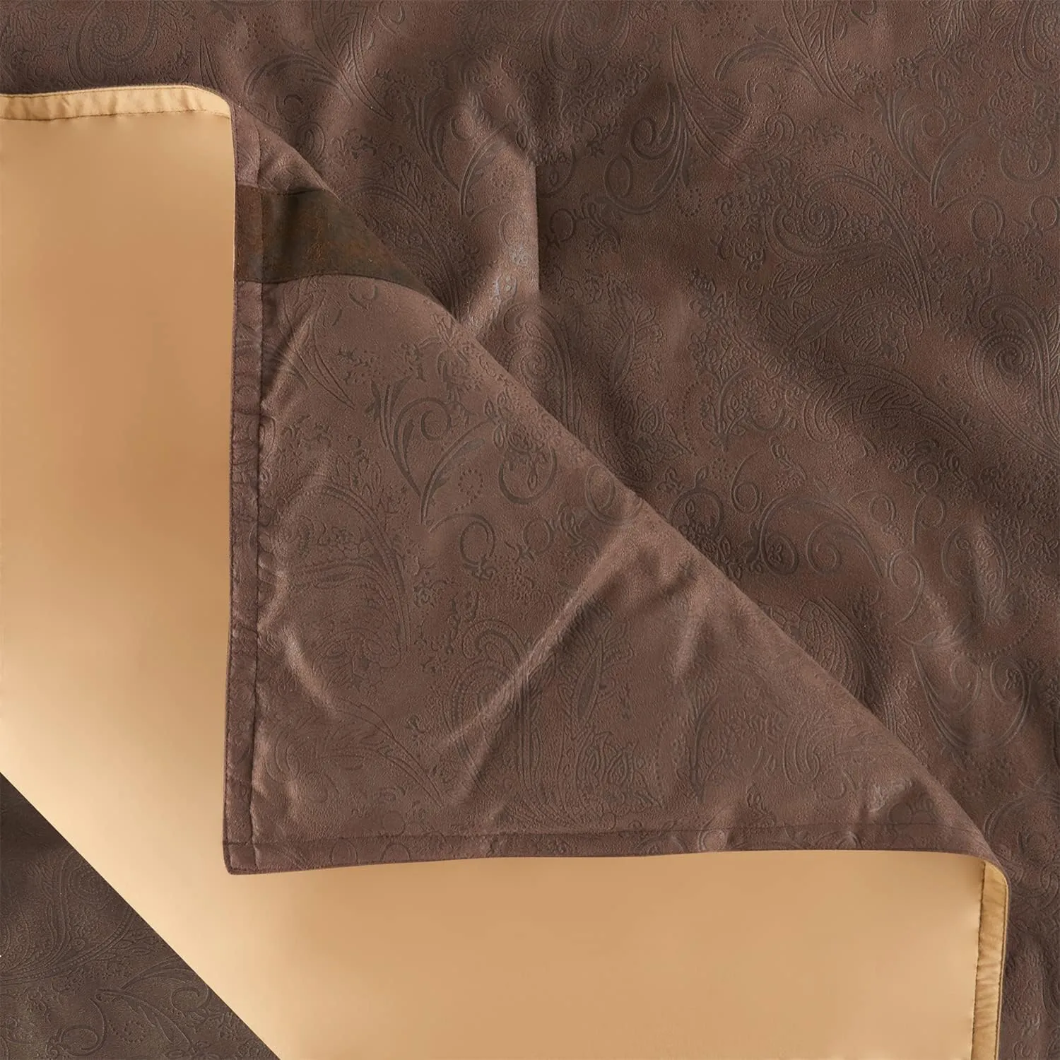 Paseo Road by HiEnd Accents Caldwell 5 Piece Comforter Set, Faux Leather, Full Size, Brown Cow Print Western Rustic Style Luxury Bedding Set, 1 Comforter, 1 Bed Skirt, 2 Pillow Shams, 1 Neckroll