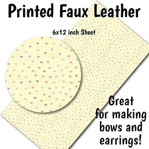 Pastel Hearts - Faux Leather Sheet (SHIPS IN 3 BUS DAYS)