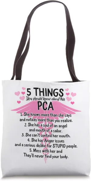 PCA Nurse Things You Should Know Nurses Week Nursing School Tote Bag