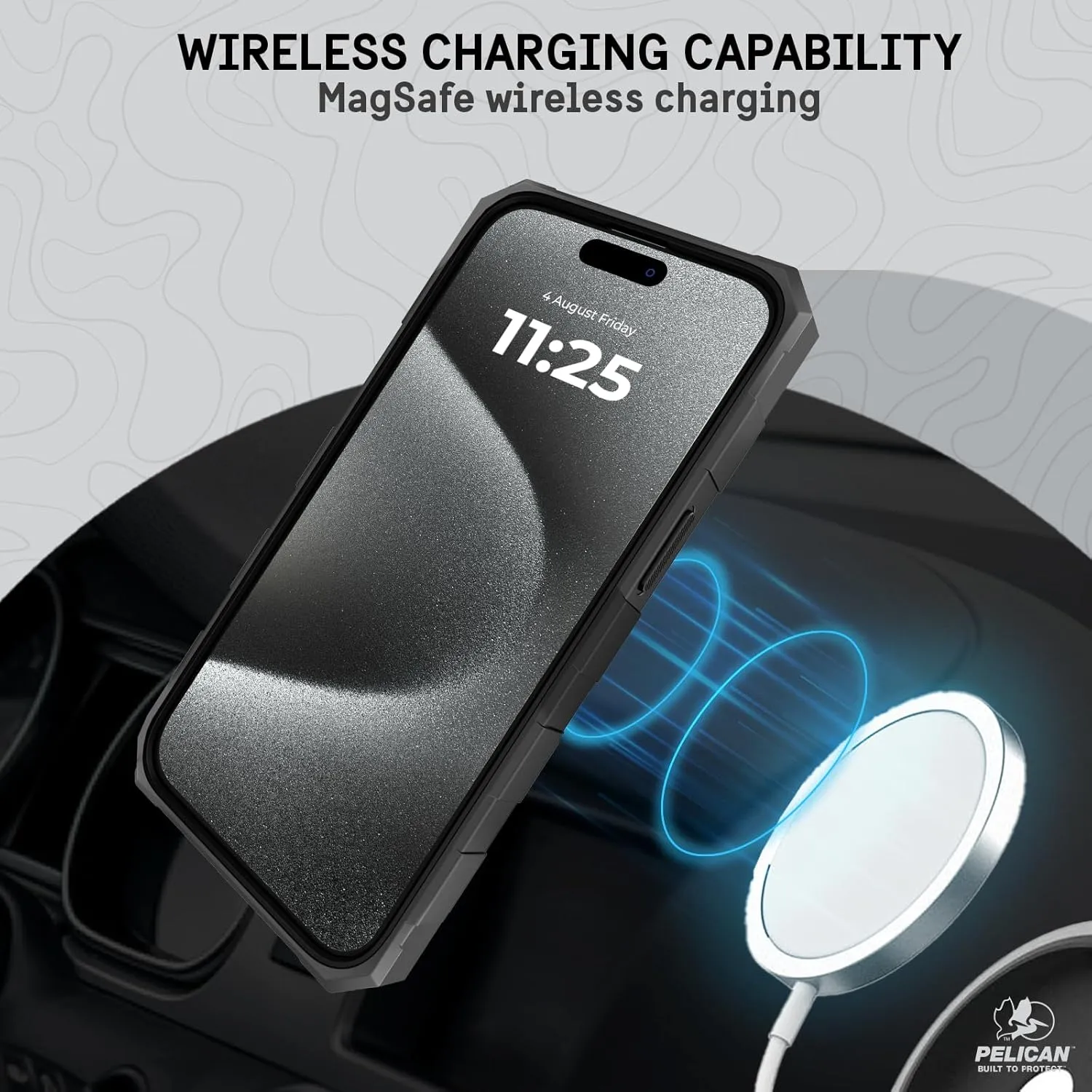 Pelican Shield 6.7" Apple iPhone 15 Pro Max Case - Compatible with MagSafe - 21FT MIL-STD Drop Protection - Magnetic Charging Phone Cases for iPhone 15 Pro Max with Belt Clip Holster Kickstand - Black