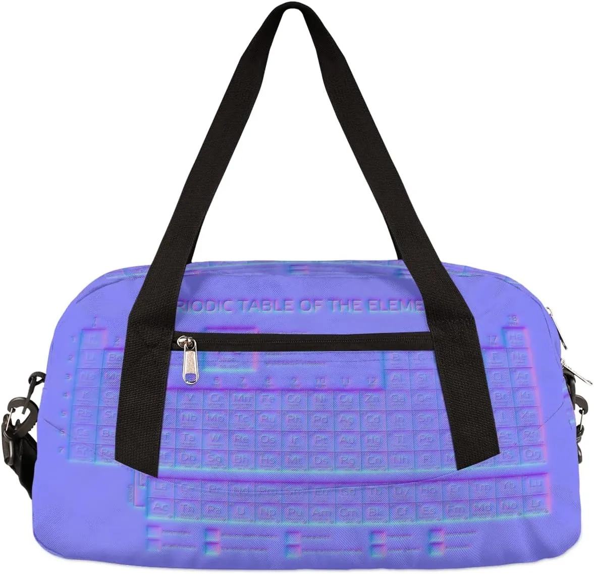 Periodic Table Of The Elements Kids Duffel Bag for Girls Boys Teens, Neon Pattern Dance Bag Overnight Small Duffel Bag Carry On Weekend Sports Gym Travel Bag for School Practice Gymnastics Ballet