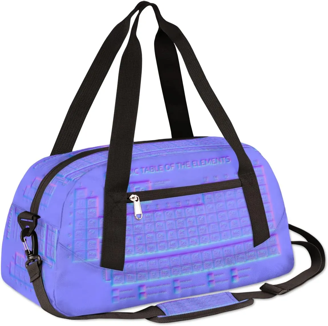 Periodic Table Of The Elements Kids Duffel Bag for Girls Boys Teens, Neon Pattern Dance Bag Overnight Small Duffel Bag Carry On Weekend Sports Gym Travel Bag for School Practice Gymnastics Ballet