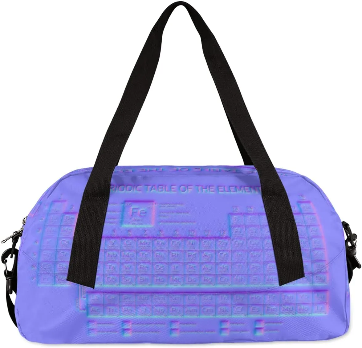 Periodic Table Of The Elements Kids Duffel Bag for Girls Boys Teens, Neon Pattern Dance Bag Overnight Small Duffel Bag Carry On Weekend Sports Gym Travel Bag for School Practice Gymnastics Ballet