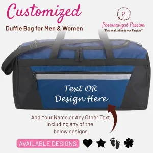 Personalized Passion Duffel Bag for Men and Women - Perfect Sized Water Resistant Travel Duffle - Custom Name Overnight Weekender Bag for Storage - Red