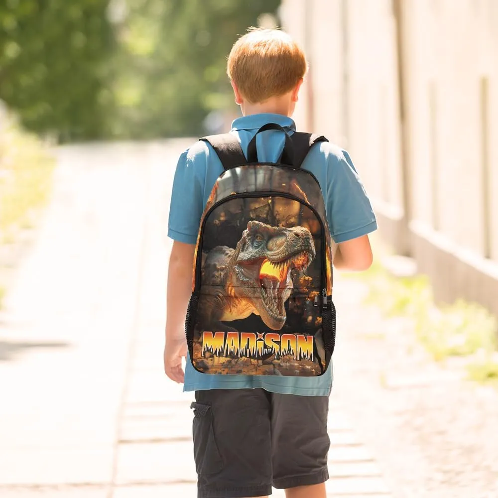 Personalized School Backpack for Boys Girls with Lunch Box Bag,Custom Toddler Backpack for Boys Girls