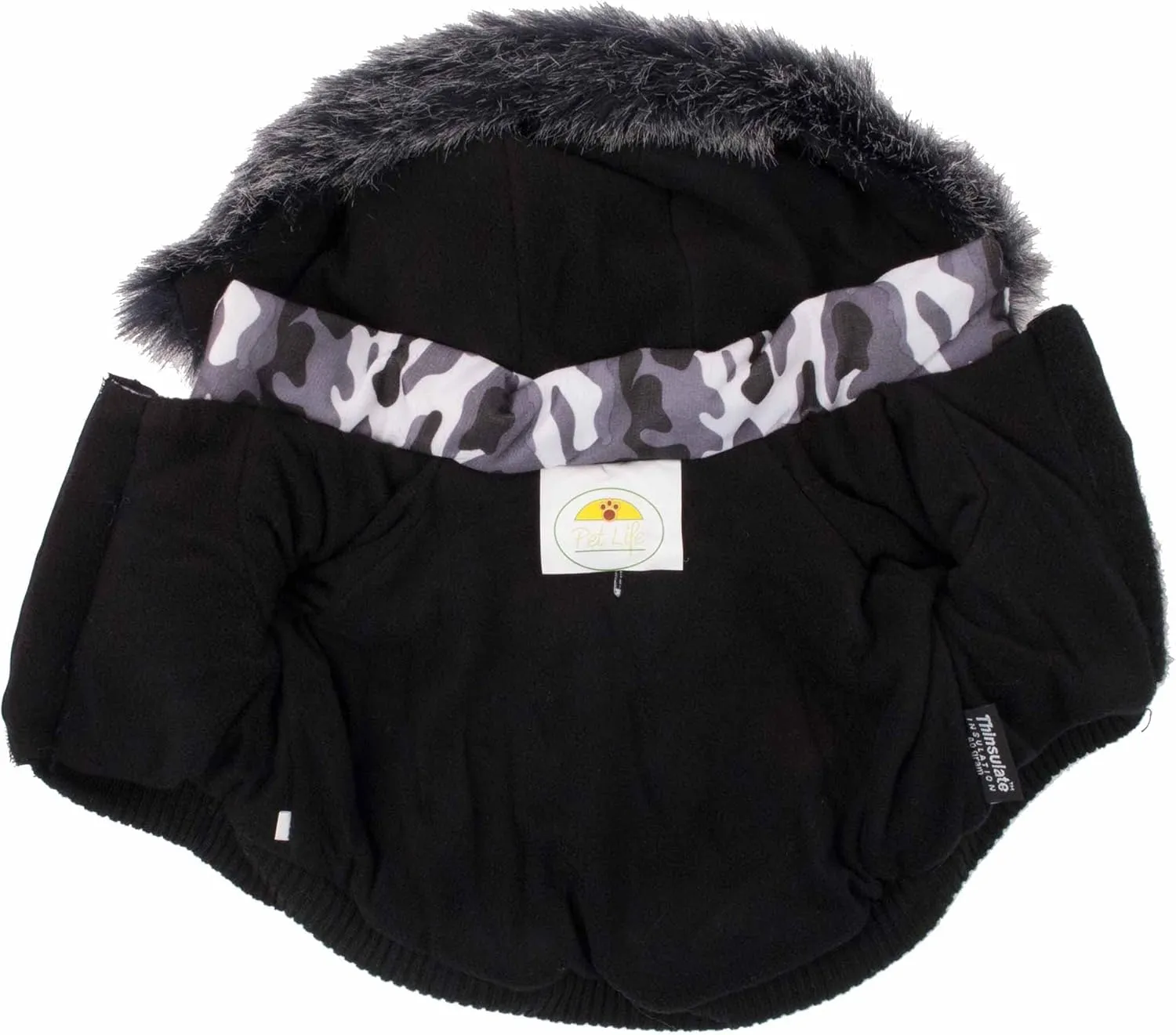 PET LIFE Classic Metallic Fashion Pet Dog Coat Jacket Parka w/ 3M Insulation and Removable Hood, Small, Deer Pattern