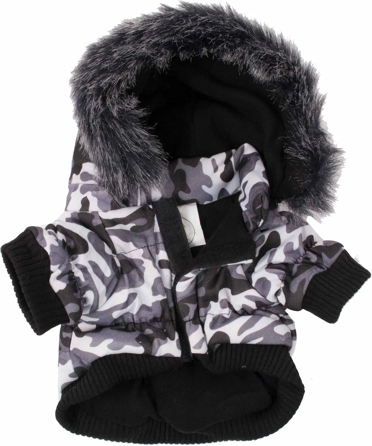 PET LIFE Classic Metallic Fashion Pet Dog Coat Jacket Parka w/ 3M Insulation and Removable Hood, Small, Deer Pattern