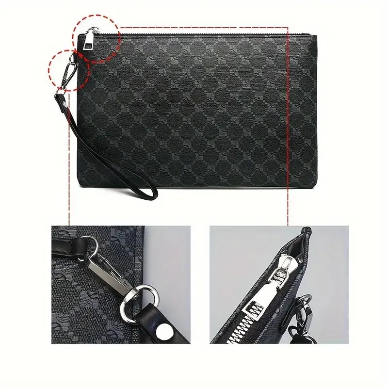 Plaid Business Men's Envelope Bag Wrist Bag