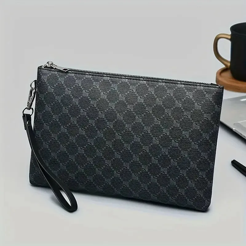 Plaid Business Men's Envelope Bag Wrist Bag
