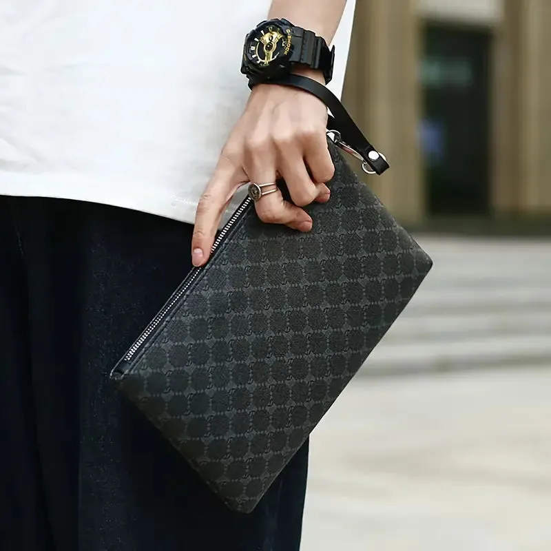 Plaid Business Men's Envelope Bag Wrist Bag