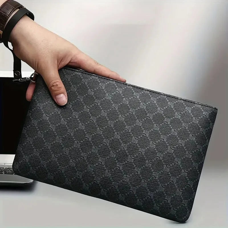 Plaid Business Men's Envelope Bag Wrist Bag