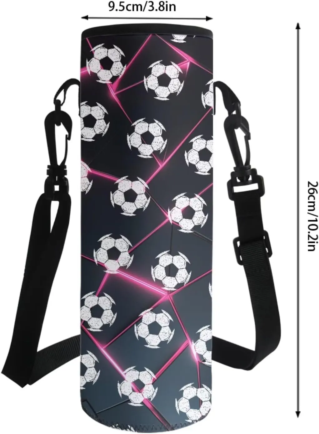 Poceacles 4 PCS School Backpack Sets with Name and Number, Custom Bookbag Athletic Primary Secondary School Rucksack Lunchbag Pencil Case Bottle Bag, Abstract Geometric Pink Black Football Soccer