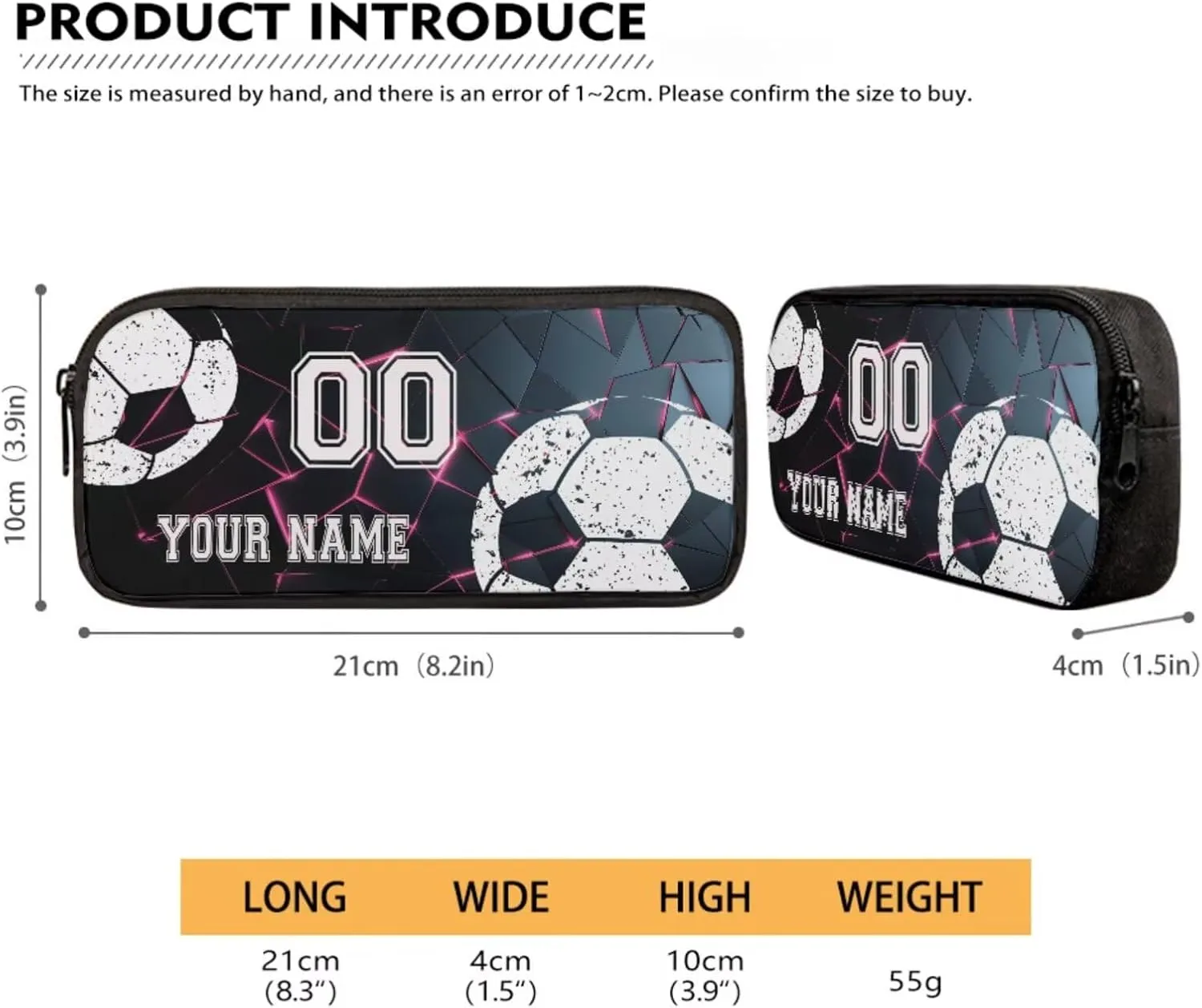 Poceacles 4 PCS School Backpack Sets with Name and Number, Custom Bookbag Athletic Primary Secondary School Rucksack Lunchbag Pencil Case Bottle Bag, Abstract Geometric Pink Black Football Soccer