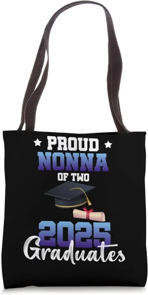 Proud NONNA of Two 2025 Graduates Twin Senior Family Tote Bag