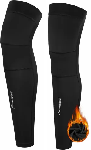 Przewalski Cycling Leg Warmers Fleece Lined Thermal Long Leg Sleeves Biking Bicycle Leg Warmers
