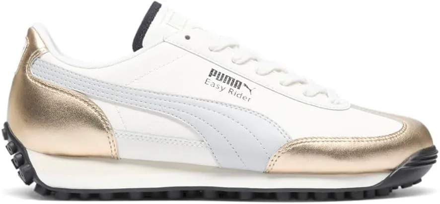 PUMA Womens Easy Rider Mixed Metals Metallic Lace Up Sneakers Shoes Casual - White - Size 5.5 M