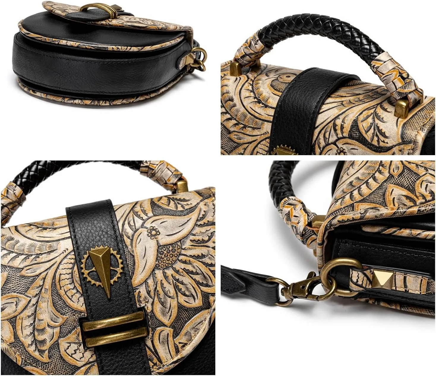 Punk Rock Purse, Gothic Crossbody Bag, Goth Shoulder Messenger Bag