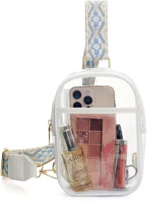 PVC Transparent Waterproof Colorful Crossbody Chest Bag, Women's Lightweight and Durable Crossbody Bag