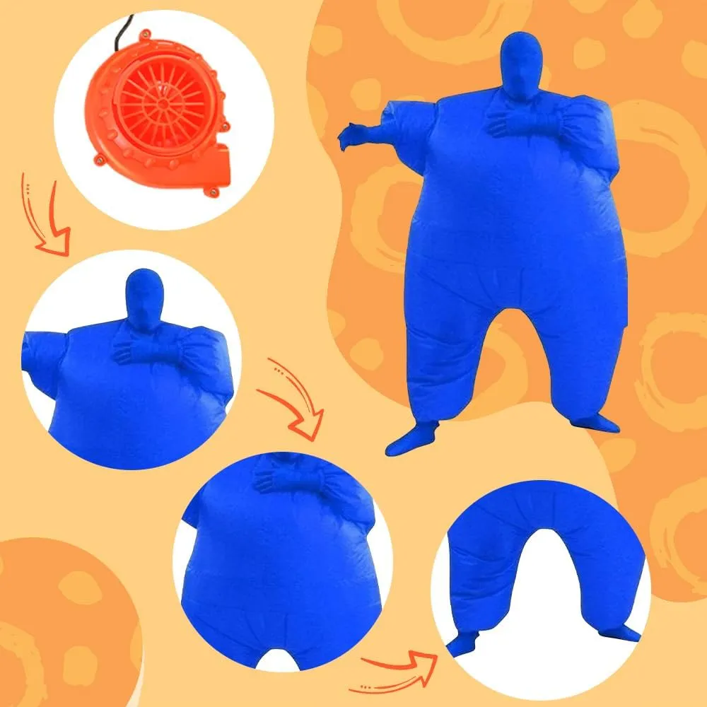 Qshine Adult Inflatable Full Body Jumpsuit Cosplay Costume Halloween Funny Fancy Dress Blow Up Party Toy