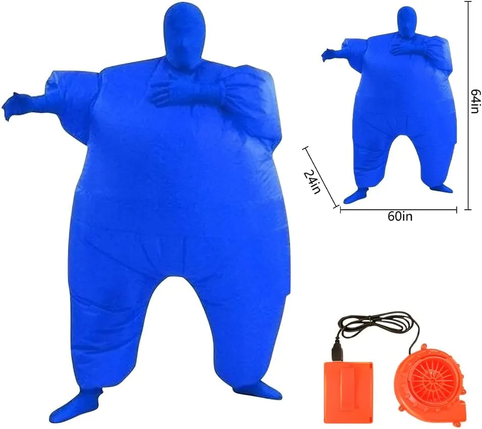 Qshine Adult Inflatable Full Body Jumpsuit Cosplay Costume Halloween Funny Fancy Dress Blow Up Party Toy