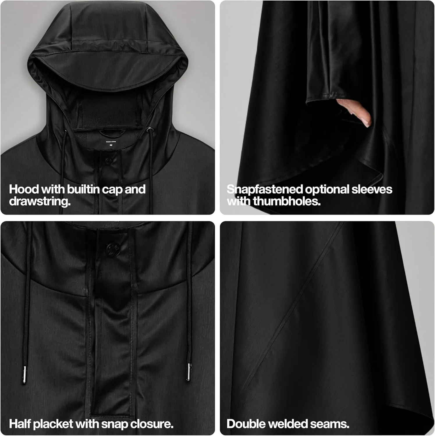 RAINS Cape - Waterproof Poncho with Hood Ponchos for Adults - For Men and Women