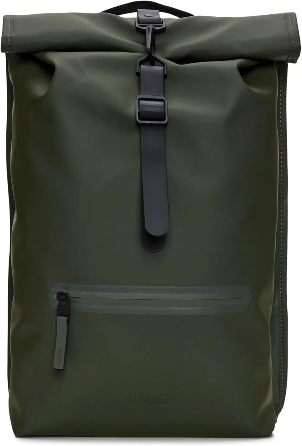 RAINS Rolltop Rucksack -Backpack - Waterproof Backpack for Women and Men - Rucksack for Travel and Work (Green)