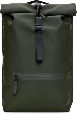 RAINS Rolltop Rucksack -Backpack - Waterproof Backpack for Women and Men - Rucksack for Travel and Work (Green)