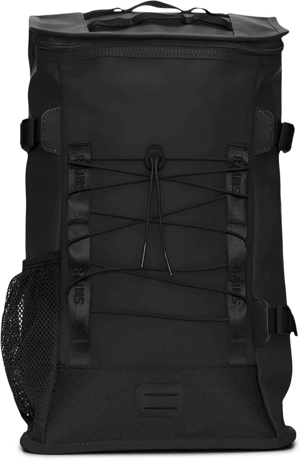 RAINS Trail Mountaineer Bag - Waterproof, Unisex, Sporty Rucksack for Work, higher education, Travel (Black)