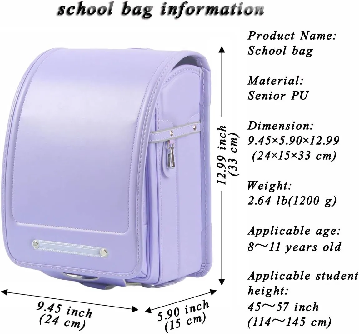 ransel randoseru japanese semi-automatic school bags Senior PU leather give small gift