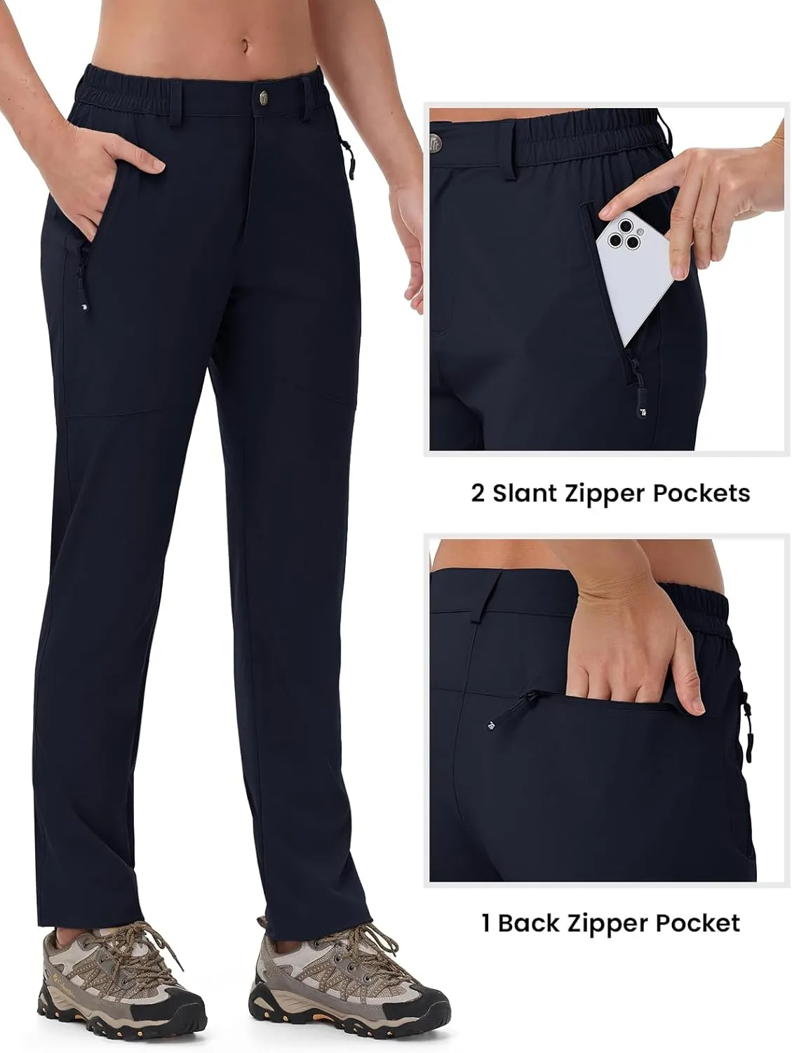 Rdruko Women's Hiking Pants Lightweight Quick Dry Water Resistant Outdoor Travel Fishing Pants with Pockets