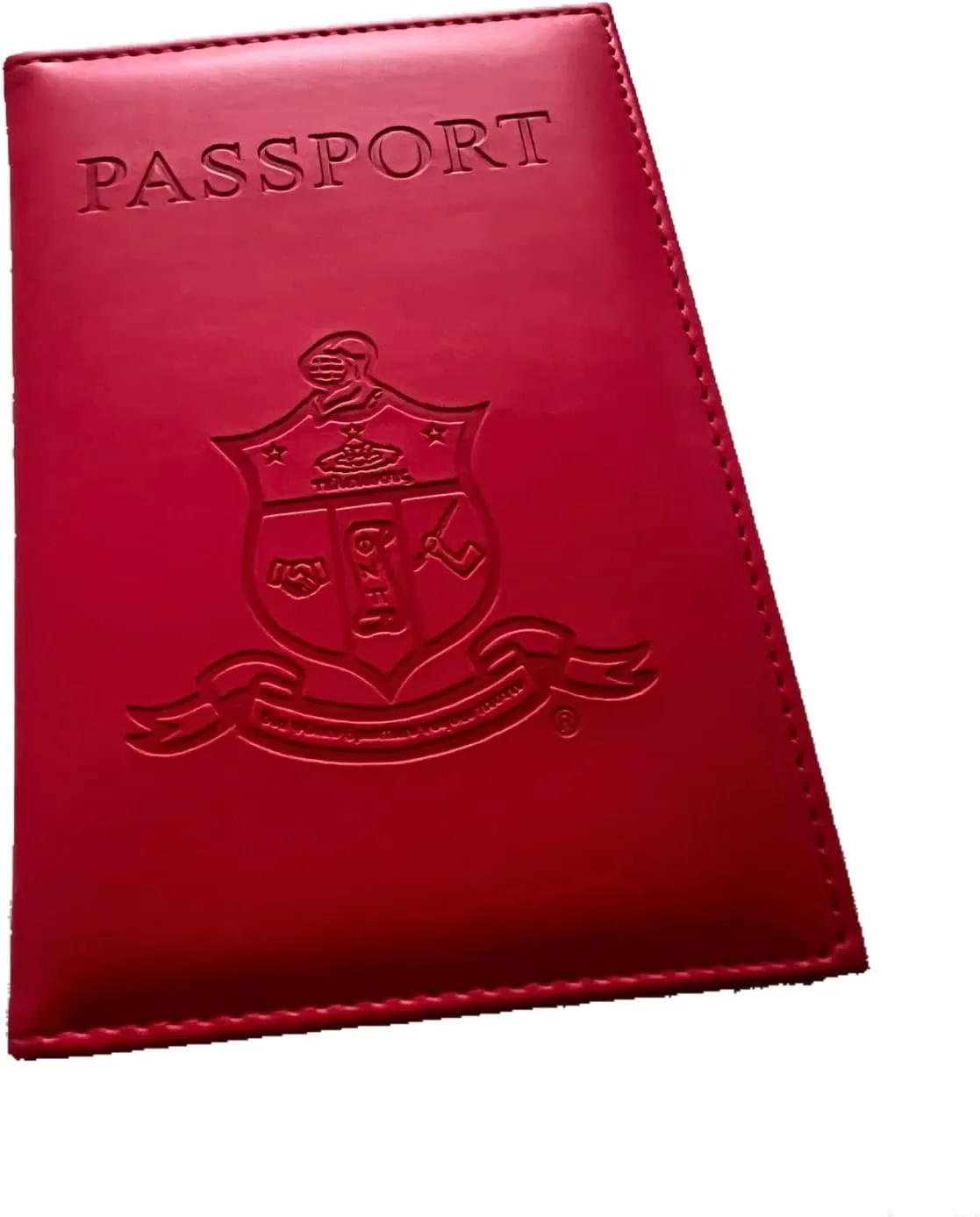 Red Kappa 1911 Alpha Psi Red Passport Cover Holder Vegan Leather