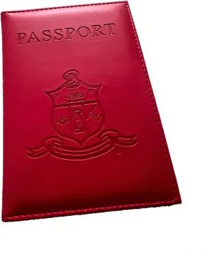 Red Kappa 1911 Alpha Psi Red Passport Cover Holder Vegan Leather