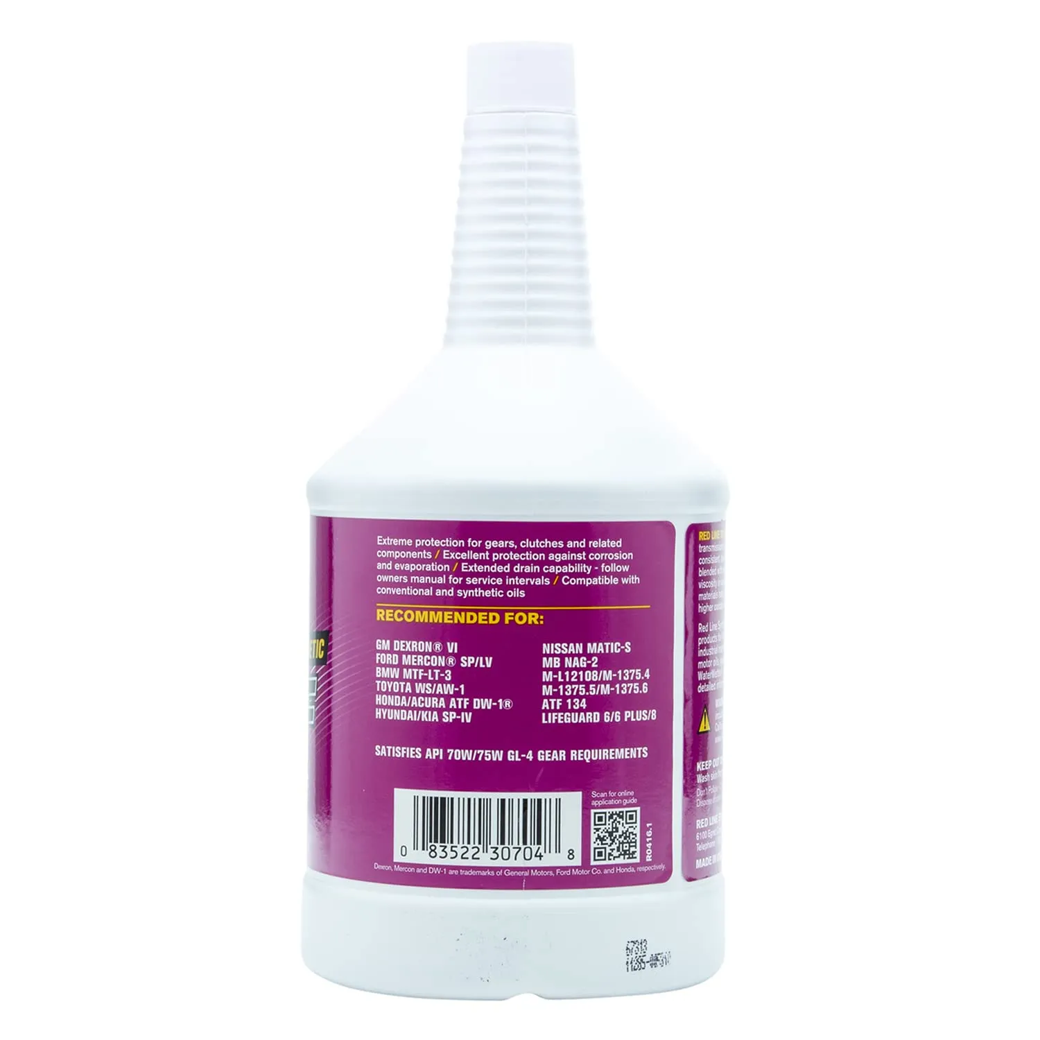 Red Line (30704) Full Synthetic D6 Automatic Transmission Fluid (ATF) - 1 Quart (6 Pack)