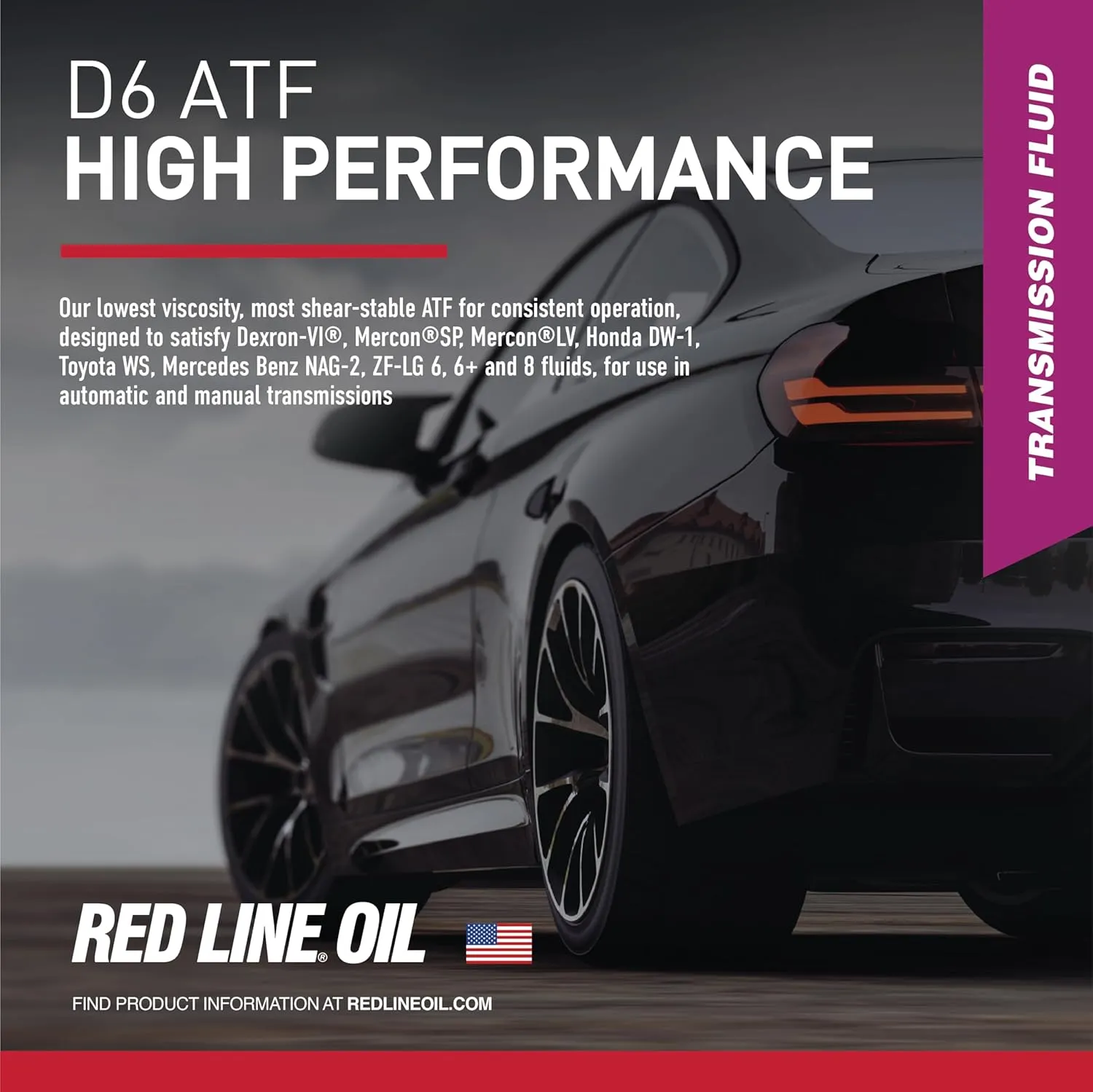 Red Line (30704) Full Synthetic D6 Automatic Transmission Fluid (ATF) - 1 Quart (6 Pack)