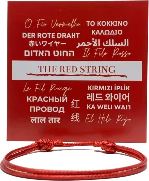 Red String Bracelet for Men and Women - Adjustable Kabbalah Protection Cord - Waterproof Nylon - Surfer, Strength, Power, Talisman, Good Luck Charm, Energy, Red String of Fate, Love, Evil Eye (1)
