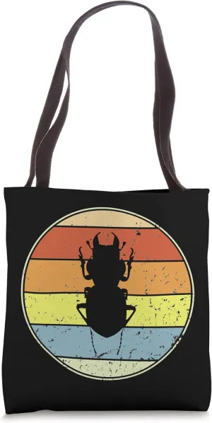 Retro Beetle Deer Insect Lover Vintage Beetle Deer Sunset Tote Bag