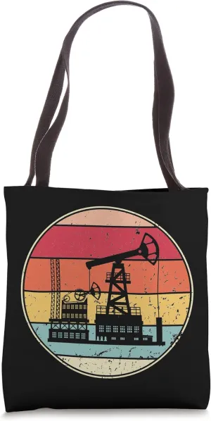 Retro Oil Petroleum Vintage Oil Petroleum Silhouette Oil Tote Bag